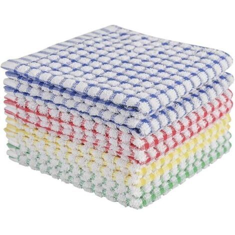Chiffons à vaisselle pour laver la vaisselle de cuisine, chiffons à vaisselle super absorbants, chiffons de nettoyage en coton éponge, paquet de 8, 12x12 pouces