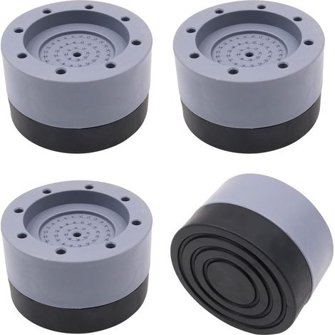 4 x Anti-Vibration Pads for Washer and Dryer, Washing Machine Stabiliser Mat Soundproof Foot Support Kit – Grey (1/5)