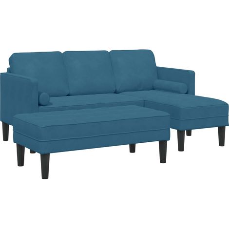 Sofa Set mit Kissen 2 pcs Blau Polyester