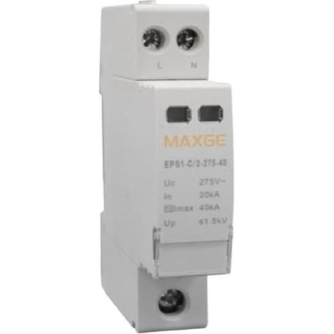 Protector Sobretensiones Transitorias MAXGE 1P+N-Clase II-20kA-40kA-1,5kV 2P (1/2)