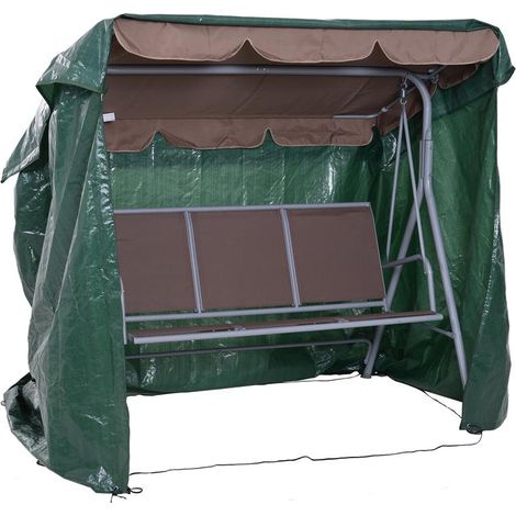 TELO DI COPERTURA PER MOBILI DA ESTERNO IMPERMEABILE ANTI MUFFA CON FISSAGGIO IN PE VERDE 215X155X150CM (1/5)
