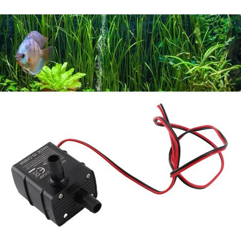 Wasserdichte IP68 12V DC Aquariumpumpe (300 l/h) – 4,8W Mikro-Tauchpumpe ohne Bürstenmotor mit Durchflussregelung und Filter für Springbrunnen, Aquarien und Kühlsysteme