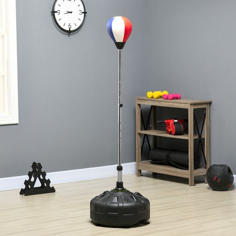 Punching ball de altura regulable 147-165 cm, entrenador de suelo para fitness, negro (1/5)