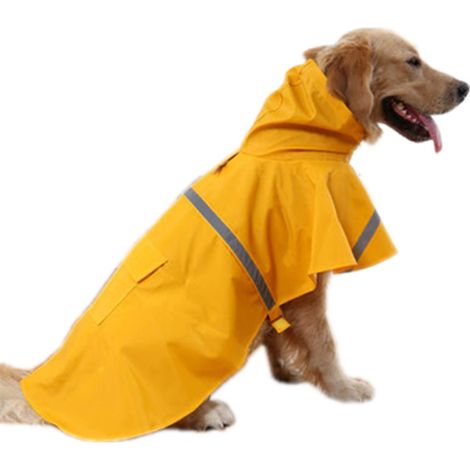 Poncho à capuche réfléchissant ajustable pour chien (Jaune S)