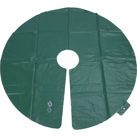 Anneau d'irrigation goutte à goutte en PVC de 15 gallons (35,4 pouces), sac rond pour la plantation d'arbres et d'arbustes, jardinage, couleur verte. (1/5)