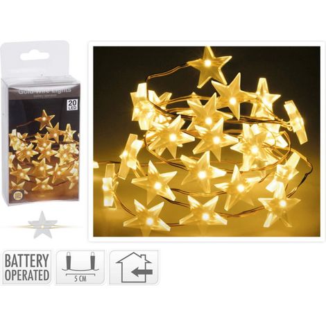 24x Lichterkette Sterne 20 LED Lampen Weihnachten Adventskranz Dekoration Wand (1/3)