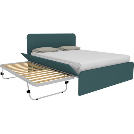 Letto matrimoniale 160x200 con rete estraibile e sollevabile - Verde Petrolio (1/5)
