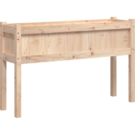 Vaso per fioriera aiuola rialzata piante fiori giardino terrazze con piedini 110 x 31 x 70 cm legno di pino massiccio marrone 020038869