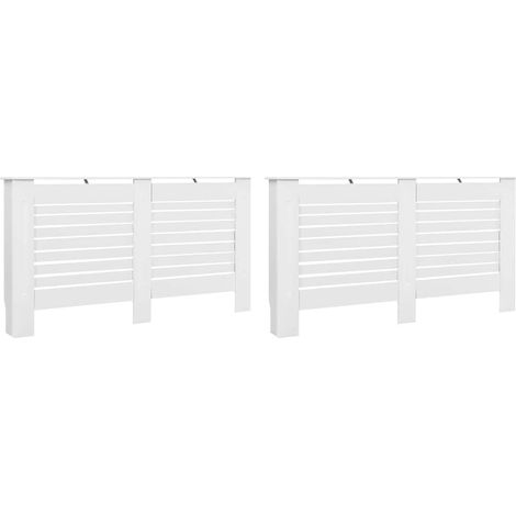 Cache-radiateurs 2 pcs Blanc 152x19x81,5 cm MDF