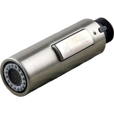 Buse de robinet de cuisine de remplacement douche à main tête de robinet amovible universelle G1/2 acier inoxydable SUS304 brossé (1/2)