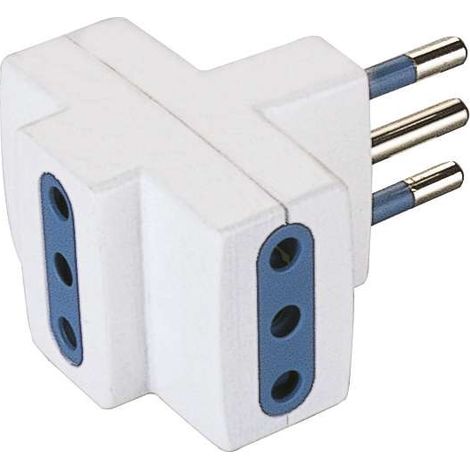 poly pool - adattatore multiplo spina e 4 prese 10 a bianco
