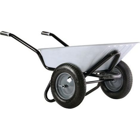 Brouette de jardin 100L – Charge maximale 150 kg – 2 roues gonflables 380 mm – Caisse galvanisée 1 mm – Conception ergonomique (1/5)