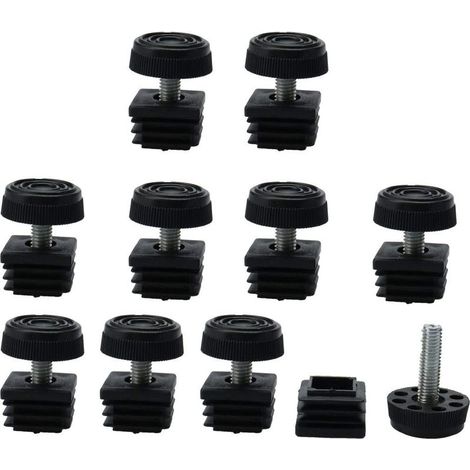 Pieds de Nivellement Meuble Réglable Pied Réglable Patin de meuble Jambe Pied de Table Chaise Base Protection Plancher Carré 25mmx25mm 30mm Base Dia kit de 10pcs (1/5)