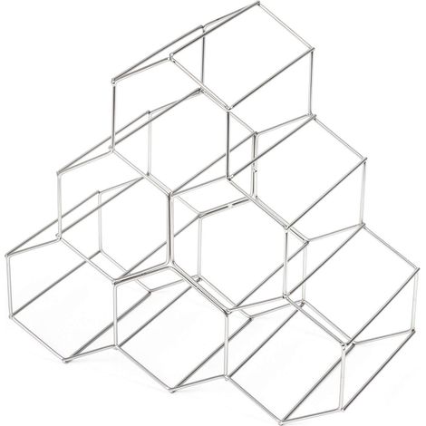 Range bouteilles en métal Hexa - COMPACTOR - 28 x 28 x H.14.5 CM - Argent (1/5)