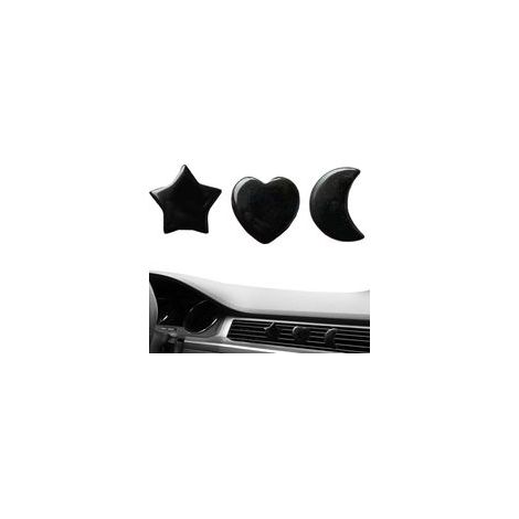 Lot de 3 clips décoratifs en pour grille d'aération de voiture – Décoration de sortie d'air de véhicule en forme de lune d'étoile de cœur (1/5)