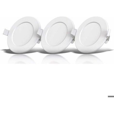 Lot de 3 spots encastrables spéciaux salle de bain IP44, Protégés contre les projections d'eau, Ultra plat, Ø115mm, Modules LED 6W (1/5)