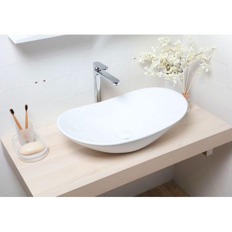 Swiss Aqua Technologies Bacino da appoggio Infinitio 61,5 x 36 x 15,5 cm senza troppopieno, bianco (SATINF61536)