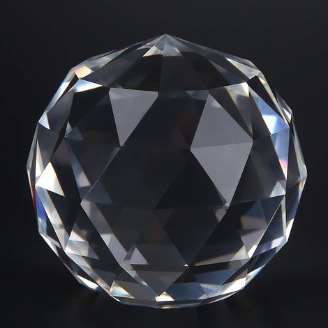 Boule de Verre en Cristal Transparent, Boule de Cristal en Verre à facettes Transparentes 60/80mm, prismes en Cristal Transparents, Boule de Verre, décoration d'hôtel, raccords(60MM/2.36in) (1/5)