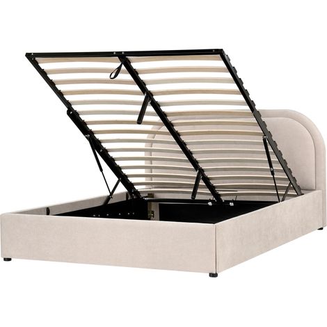 Ottoman Bed Fabric QUILLIEN 140 x 200 cm (EU Double) Beige (1/5)