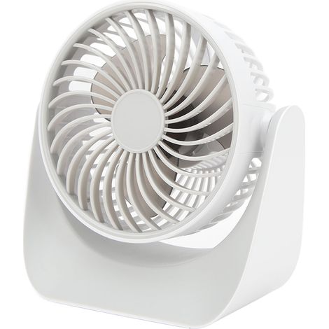 USB-Tischventilator mit 3 Geschwindigkeitsstufen, festem Standfuß, drehbarem Kopf und USB-Ladefunktion. Kleiner Tischventilator für Zuhause, Büro oder Schule. (1/5)