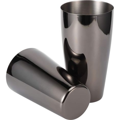 Cocktail Shaker Set, 304 Stainless Steel Cocktail Mixer, 800ml and 600ml Capacity, Stable Galvanized Base, Leak-Proof, for Home, Parties, and Bartenders (Black Spray Gun) (1/5)