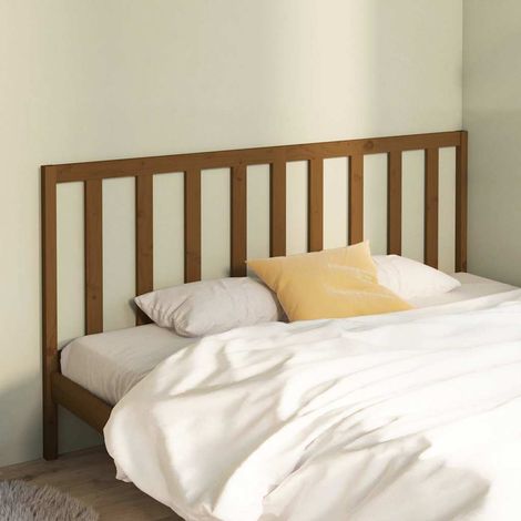 vidaXL Cabecero de cama madera maciza de pino marrón miel 206x4x100 cm (1/5)