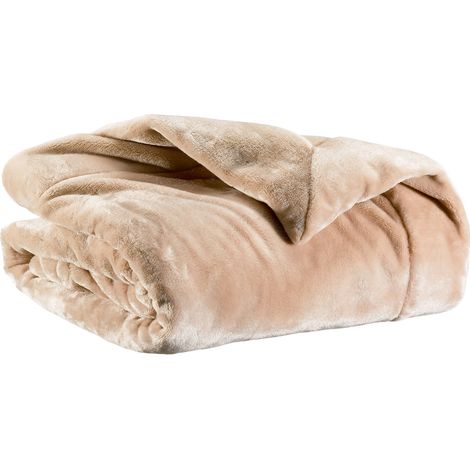 VIVARAISE - Plaid Vivaraise Tender Muscade 150x200 cm en polyester