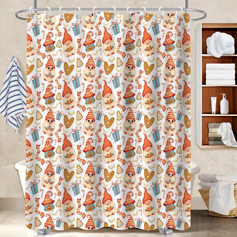 Rideau de bain imprimé polyester 180x180 avec motif rideau étanche pour idée cadeau pour pendaison de crémaillère (1/5)