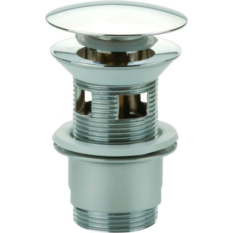Bonde de lavabo automatique clic-clac 63mm – Laiton chromé – Pour vasques avec trop-plein – Installation facile G 1 1/4'' (1/5)