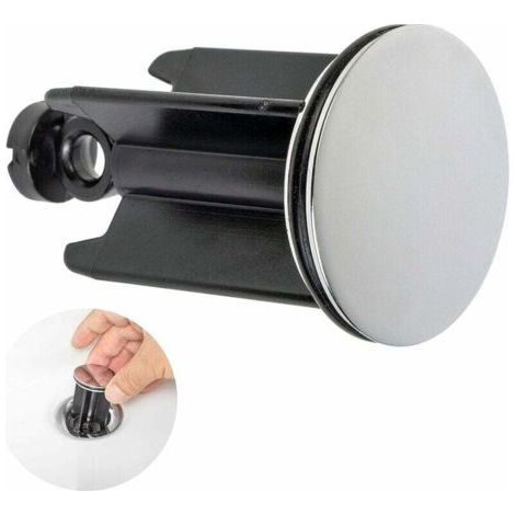 Tappo universale per lavabo da bagno da 40 mm, finitura cromata, tappo di scarico in ottone con guarnizione in gomma, regolabile in altezza, antiruggine e a tenuta stagna per vasca da bagno. (1/5)