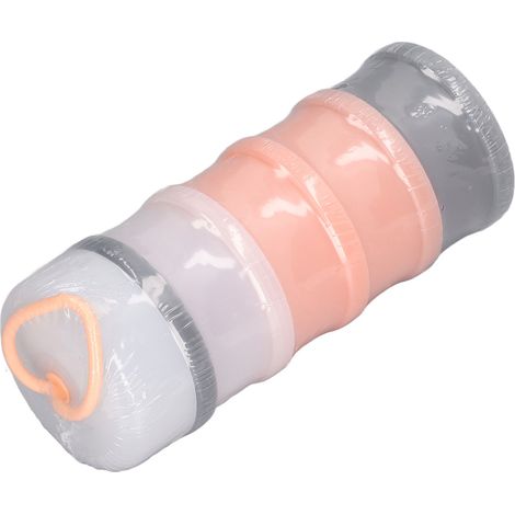 Milchpulverspender, 3-lagig, stapelbar, tragbar, Behälter zur Aufbewahrung von Snacks und Lebensmitteln für unterwegs, rosa. (1/5)