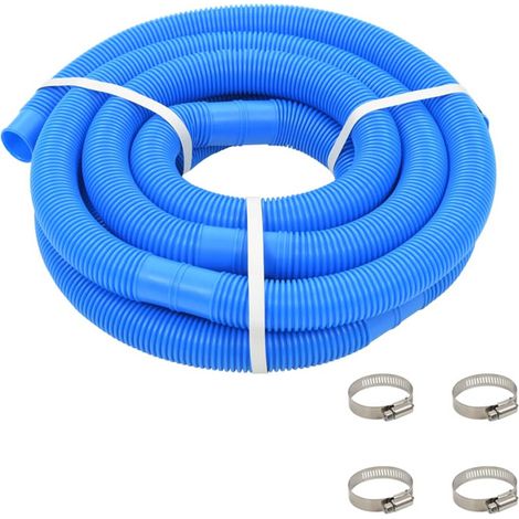 Tuyau de piscine avec colliers de serrage Bleu 38 mm 6 m (1/5)