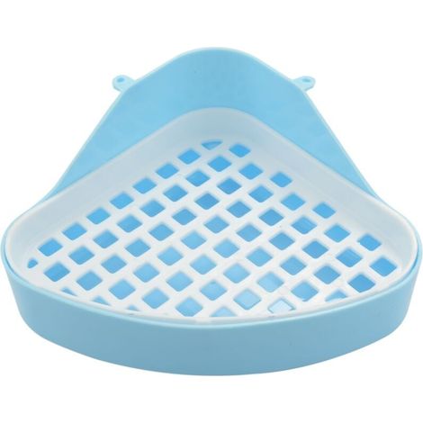 Lettiera per piccoli animali, lettiera angolare per criceti (blu) (1/4)