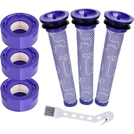 Filtres pour aspirateurs Dyson V8, filtres lavables pour aspirateurs Dyson V7, filtres de rechange pour aspirateurs Dyson V7 et V8, filtres post-moteur et filtres HEPA pré-moteur de rechange DY-965661