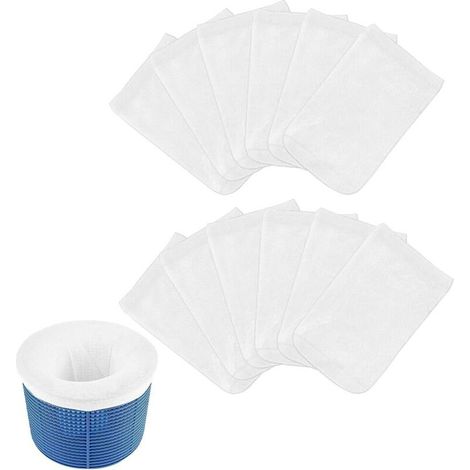 Chaussette Skimmer Piscine, 20pcs Chaussettes de Skimmer, Pool Skimmer Socks, Filtre Skimmer Piscine Nylon Élastique, Chaussette Filtre Piscine, Prefiltre Skimmer pour Panier Skimmer -Blanc