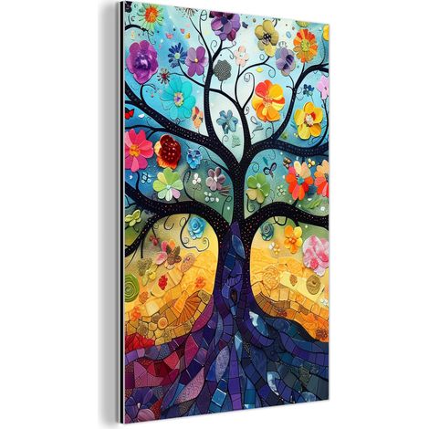 CUADRO DE METAL Arte - Árbol de la vida - Flores - Hippie Cuadros Para Dormitorio 60x90 (1/5)