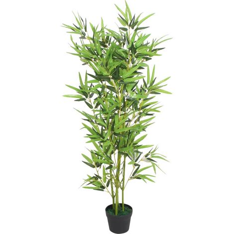 Planta artificial con maceta de bambú 120 cm verde DEC021937 (1/2)