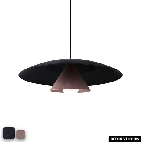 Lampe de suspension en béton velours - OLEMI VELVET CONCRETE ANTHRACITE - LILAS (1/3)