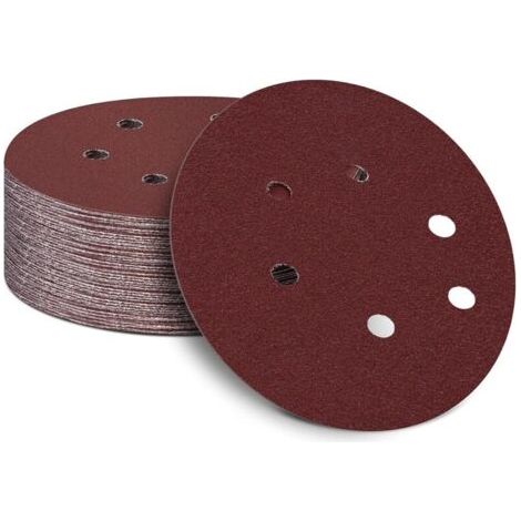 Abrasif et papier de verre Lot de 50 disques de ponçage auto-adhésifs de 150 mm - 15,2 cm - Papier abrasif auto-agrippant pour ponceuse orbitale aléatoire (grain 80)-RAPANDA (1/5)