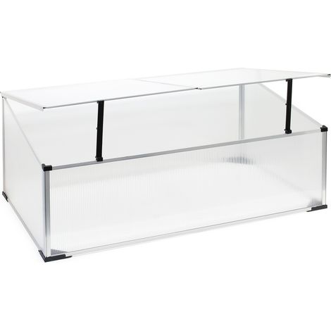 Invernadero de aluminio 100x60x40cm Resistente a la intemperie Protección UV Tejado abatible Cultivo