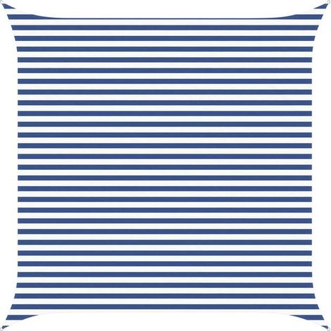 Voile d'ombrage bleue et blanche, 4 x 4 mètres, 100% polyester Oxford. (1/5)