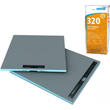 Receveur à carreler 120 x 100 cm WEDI Fundo Riolito Neo, écoulement linéaire + colle 320 (1/5)