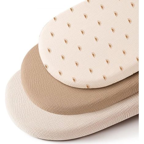 Set di lenzuola universali per culla │ Lenzuolo con angoli per passeggino, cesta fasciatoio e cesta per neonati │ Copri fasciatoio │ Regalo per baby shower e maternità │ Confezione da 3 │ Elastico 40x (1/4)