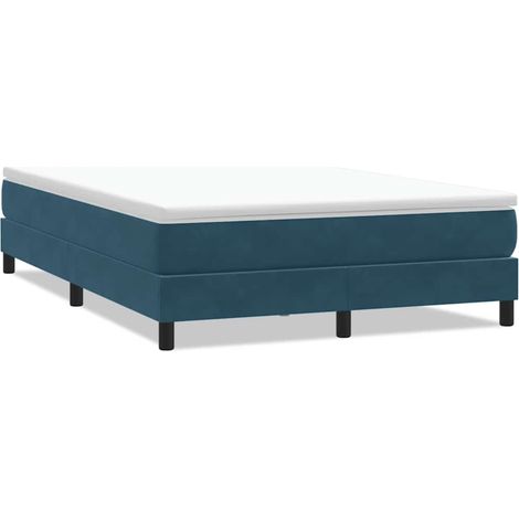 Maison Exclusive - Giroletto a Molle senza Materasso Blu Scuro 140x210 cm Velluto (1/5)