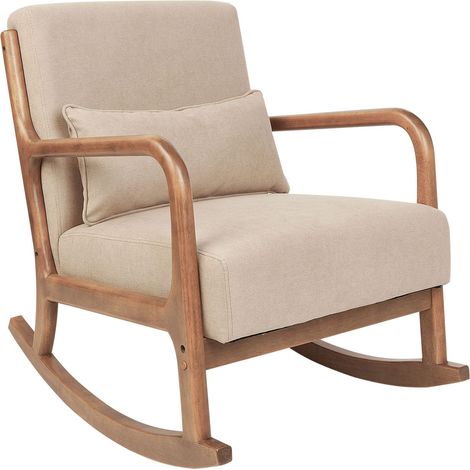 Rocking Chair SKOVDE Fabric Beige (1/5)