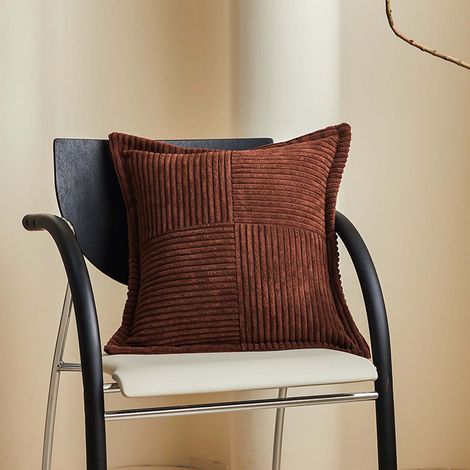 Housse De Coussin - Velours Côtelé - Fermeture Éclair Cachée - Pour Canapé Chaise Lit - Lot De 4