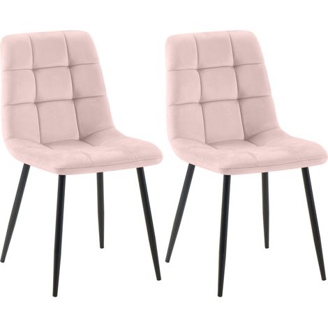 Set di 2 sedie da pranzo Tilde rosa Velluto (1/5)