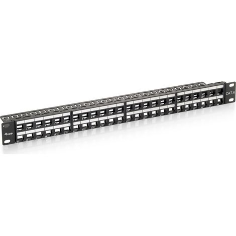 Patch Panel Empty Utp Cat.6 48 Ports Keystone Slim 1u