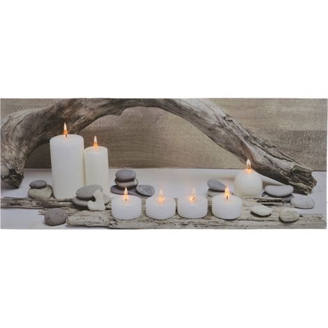 Quadro con LED luminosi a luce calda decorazione natalizia, dipinto da 98 cm -Candele (1/4)