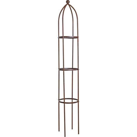 Rankhilfe Ranksäule Rankgitter 200cm Edel-Rost Rankobelisk Rosenturm Rankgestell